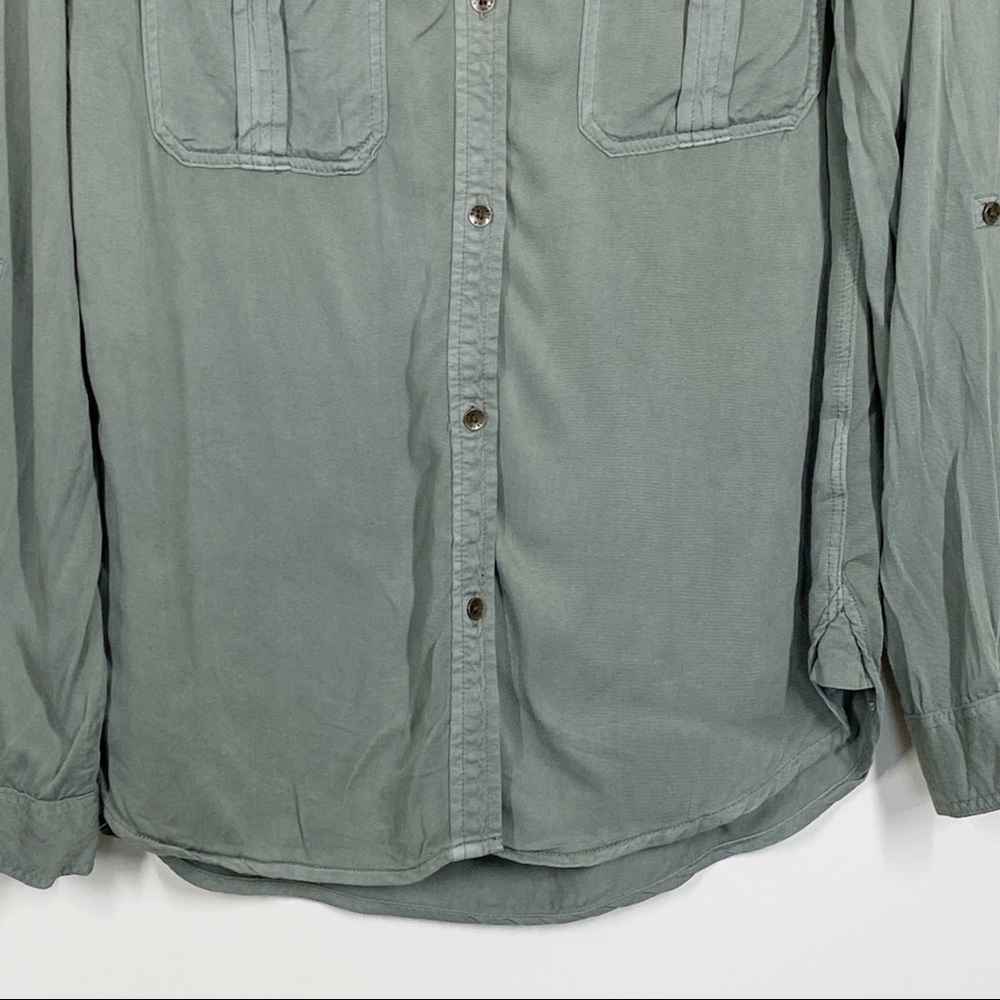 American Eagle Army Green Shirt Boyfriend Fit Size M - Picture 5 of 6